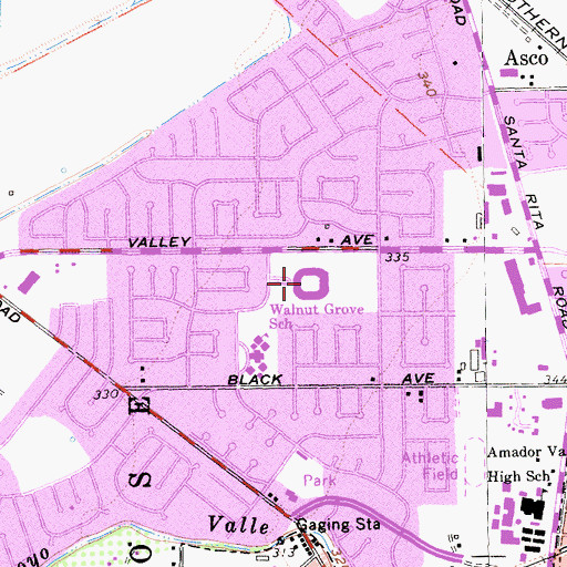Topographic Map of Harvest Park Middle School, CA