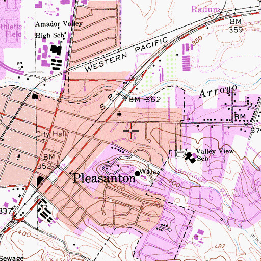 Topographic Map of Kottinger Village Park, CA