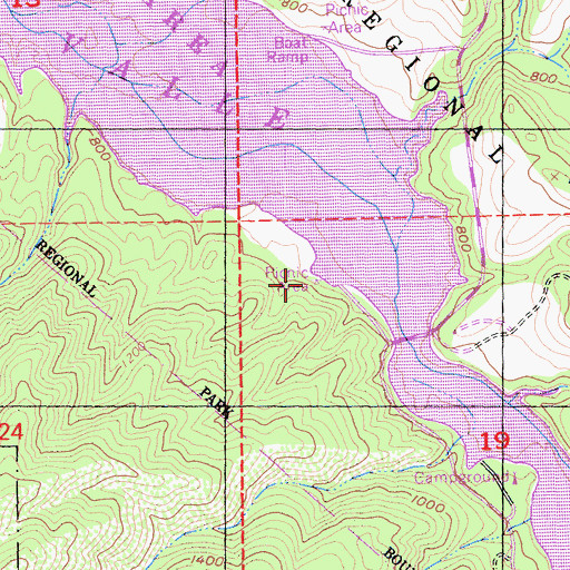 Topographic Map of Rocky Ridge Visitors Center, CA