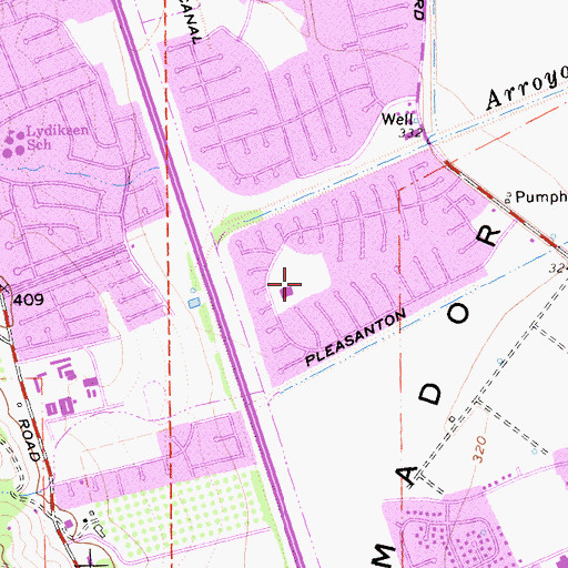 Topographic Map of Valley Trails Park, CA