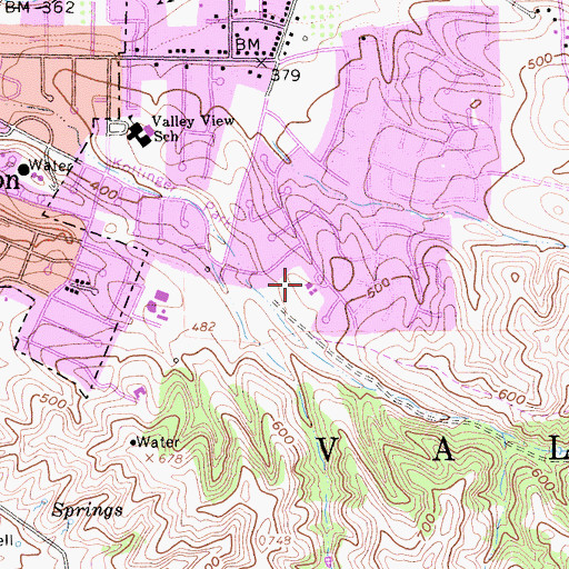 Topographic Map of Vintage Hills Elementary School, CA