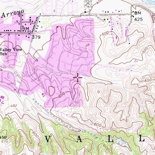 Topographic Map of Vintage Hills Park, CA