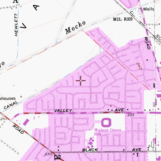 Topographic Map of Woodthrush Park, CA