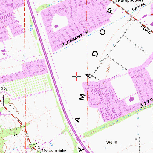 Topographic Map of Del Prado Park, CA