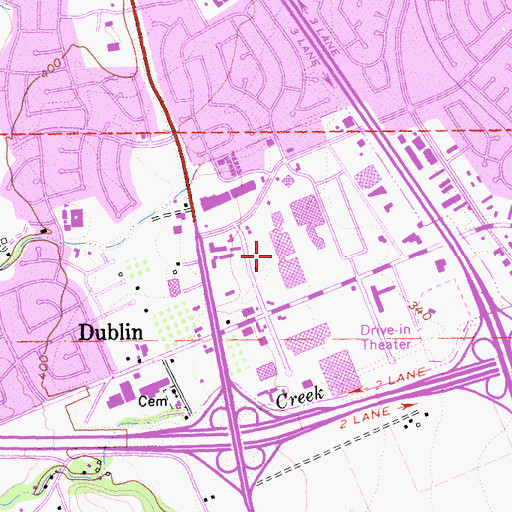 Topographic Map of Dublin Place Shopping Center, CA