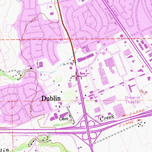Topographic Map of Dublin Plaza Shopping Center, CA