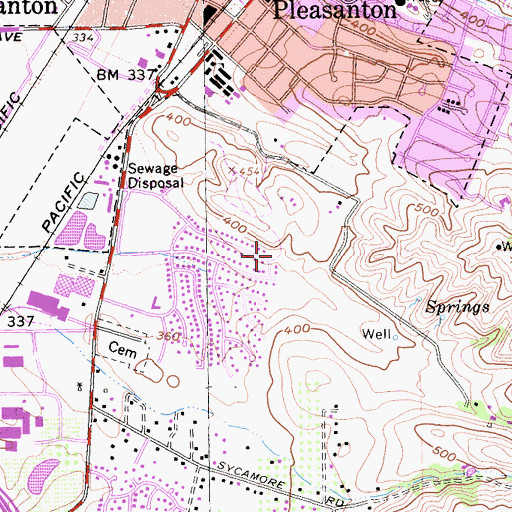 Topographic Map of Mission Hills Park, CA