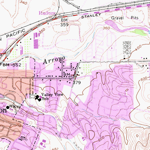 Topographic Map of Tawny Park, CA