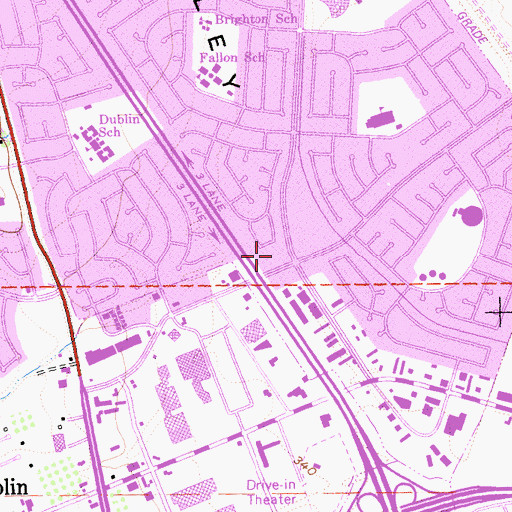 Topographic Map of Valley Center Shopping Center, CA