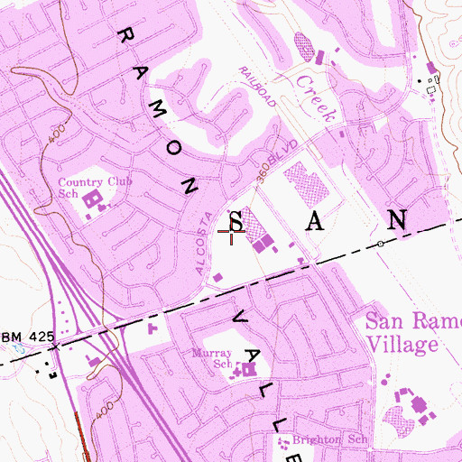 Topographic Map of Alcosta Mall Shopping Center, CA