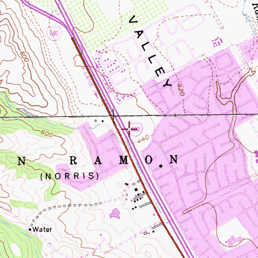 Topographic Map of Athens Downs Park, CA
