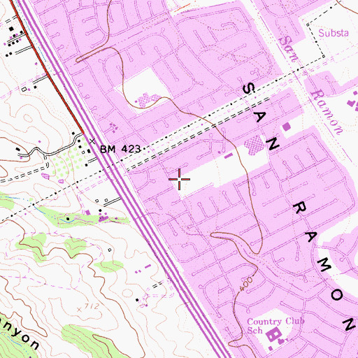 Topographic Map of Boone Acres Park, CA