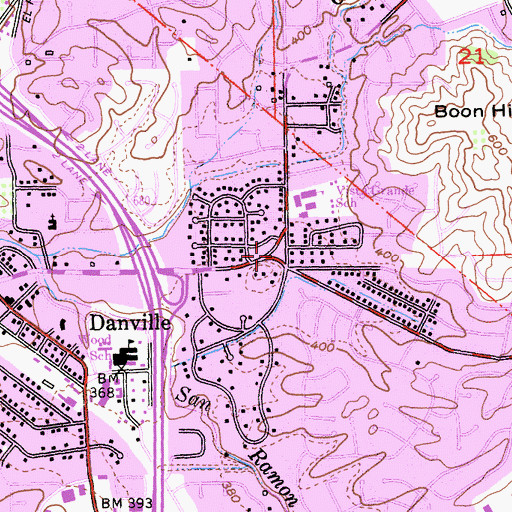 Topographic Map of Bret Harte Park, CA