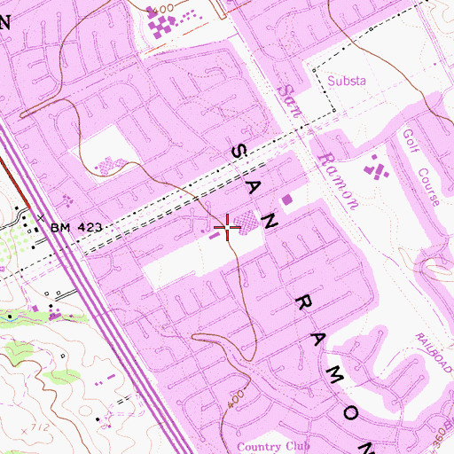 Topographic Map of Pine Valley Middle School, CA