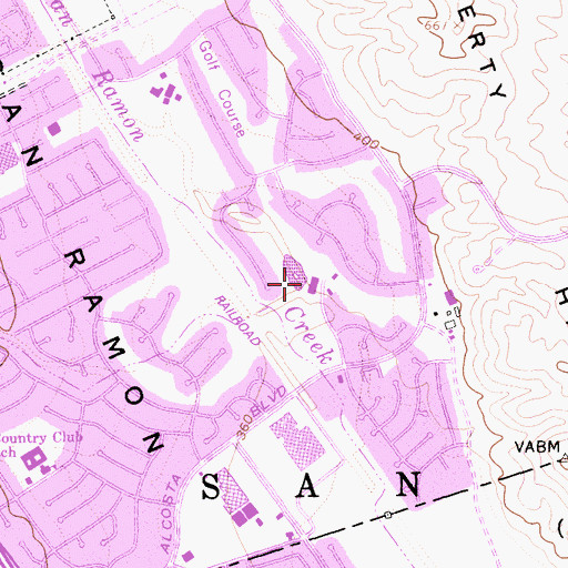 Topographic Map of San Ramon National Golf Club, CA