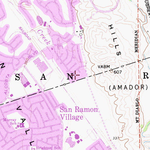 Topographic Map of Sunny Glen Recreational Area, CA