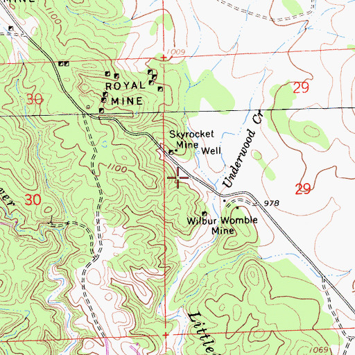 Topographic Map of Hodson (historical), CA