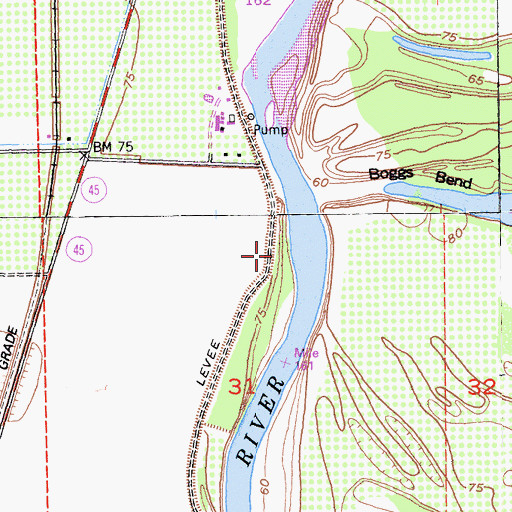 Topographic Map of Boggs Landing, CA