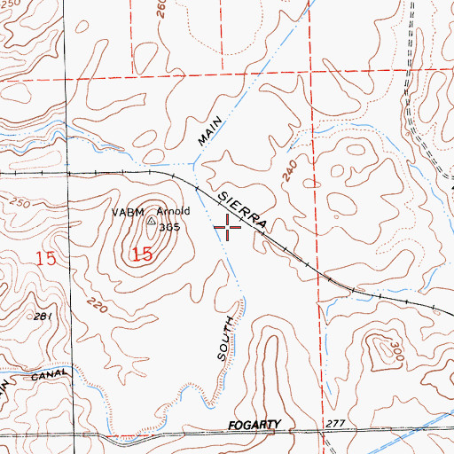 Topographic Map of Arnold (historical), CA