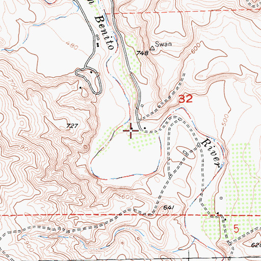 Topographic Map of Thomas Ranch, CA