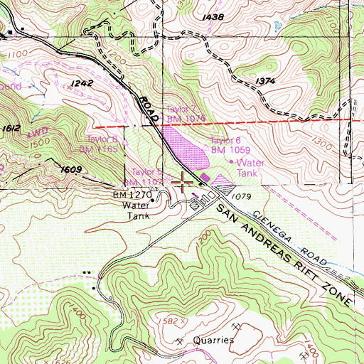 Topographic Map of Vineyard (historical), CA