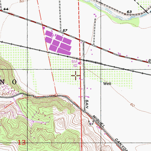 Topographic Map of Vega (historical), CA