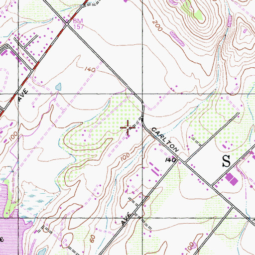 Topographic Map of Carlton School (historical), CA