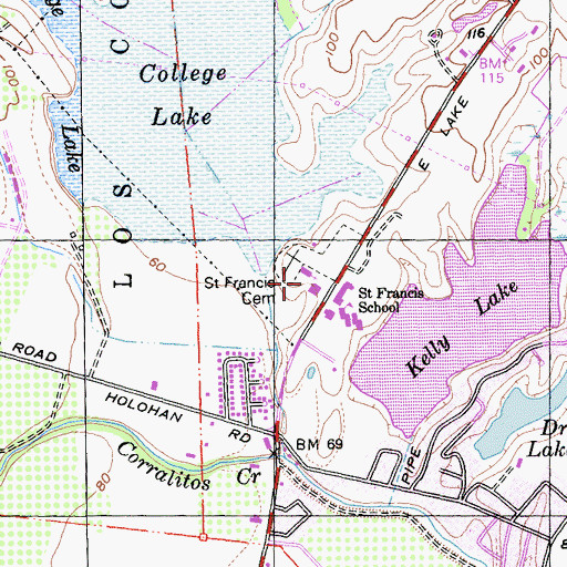 Topographic Map of Saint Francis Orphan Asylum (historical), CA
