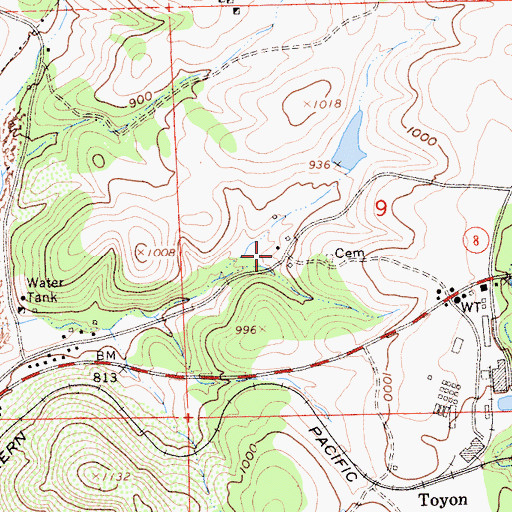 Topographic Map of Double Springs Ranch, CA