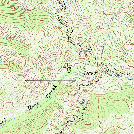 Topographic Map of Deer Creek Camp (historical), CA