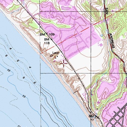 Topographic Map of Leonard (historical), CA