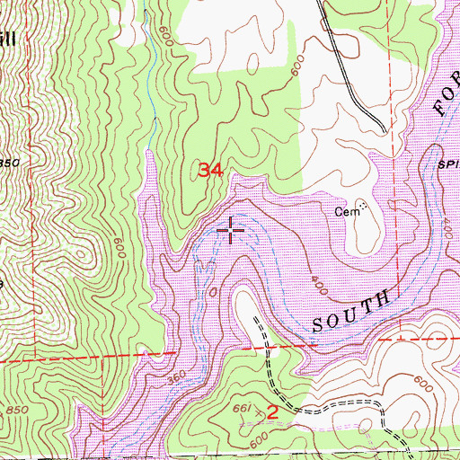 Topographic Map of Salmon Falls, CA