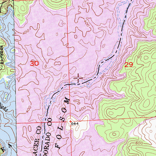 Topographic Map of Dotsons Bar (historical), CA