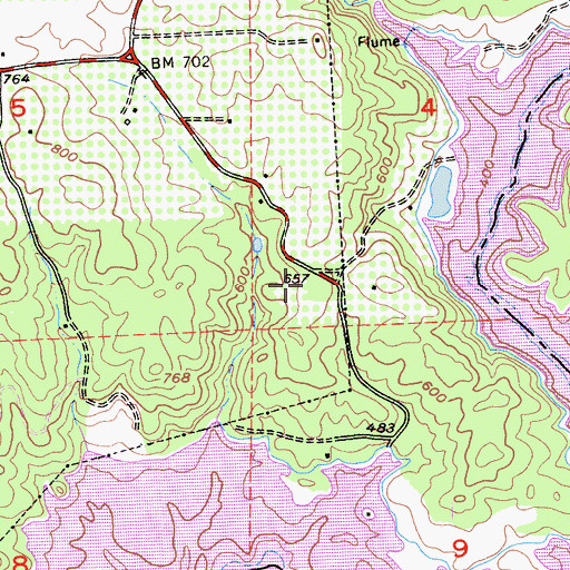 Topographic Map of Monte Rio School (historical), CA