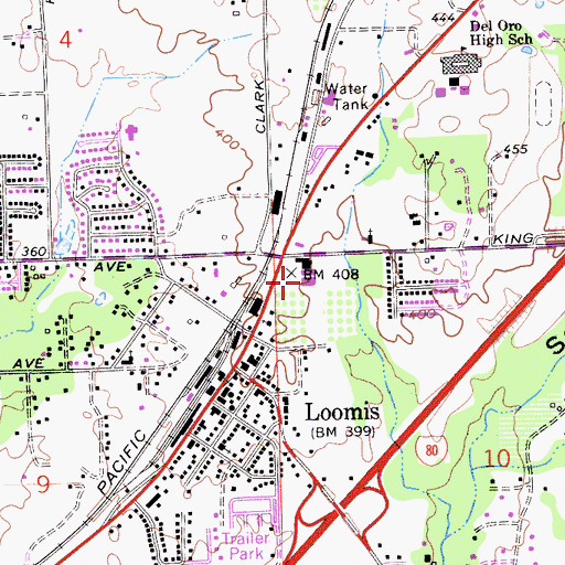 Topographic Map of Loomis Elementary School, CA