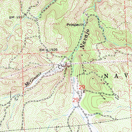 Topographic Map of Navajo (historical), CA