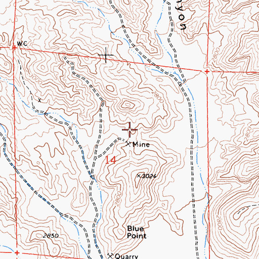 Topographic Map of White Swan Prospect, CA