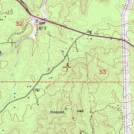 Topographic Map of Bracket Mine, CA