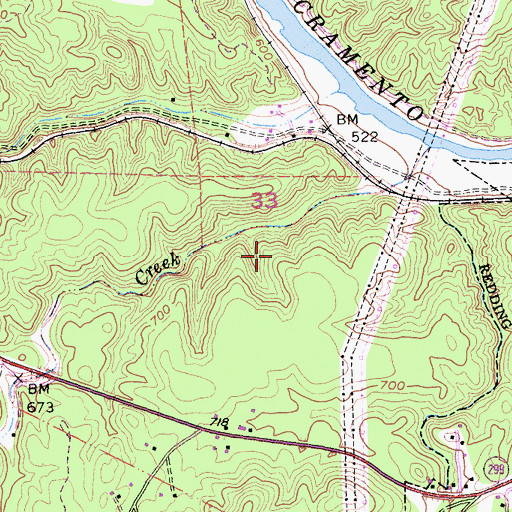 Topographic Map of Eureka Tellurium Mine, CA
