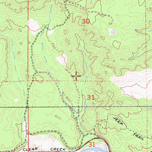 Topographic Map of Horsetown Placer Mining Area, CA
