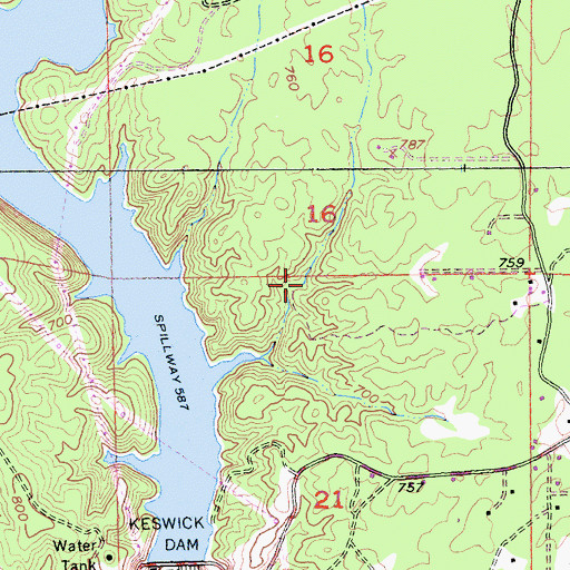 Topographic Map of Hummingbird Mine, CA
