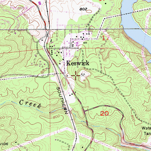 Topographic Map of Keswick Hydraulic Pits, CA