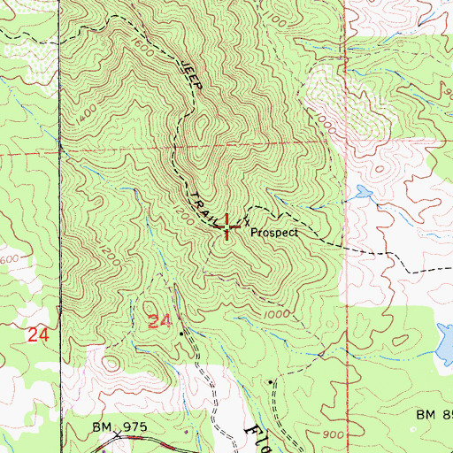 Topographic Map of Midnight Mine, CA