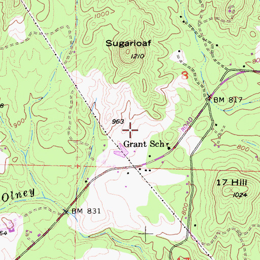 Topographic Map of Sugarloaf Mine, CA