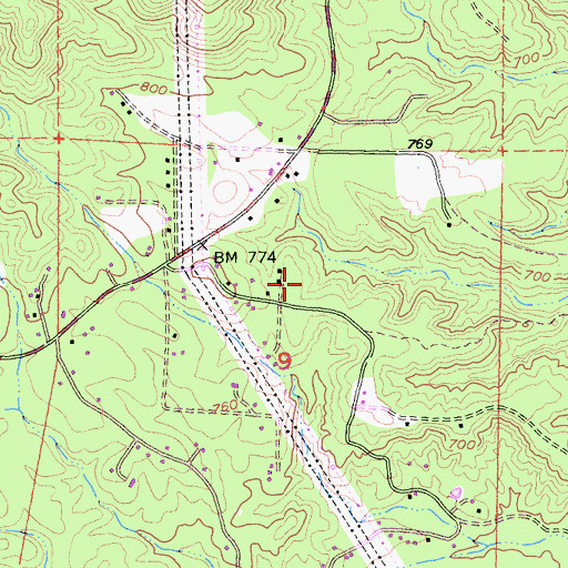 Topographic Map of White King Placer Mine, CA