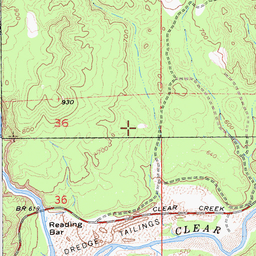 Topographic Map of Winchester Placer Mine, CA