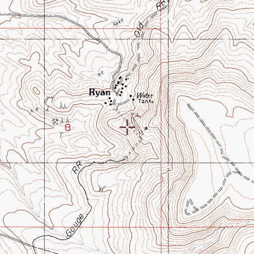 Topographic Map of Upper Biddy McCarthy Mine, CA