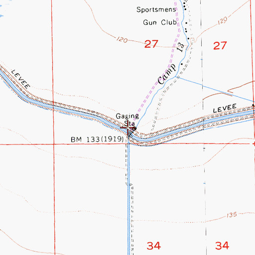 Topographic Map of Camp 13 (historical), CA