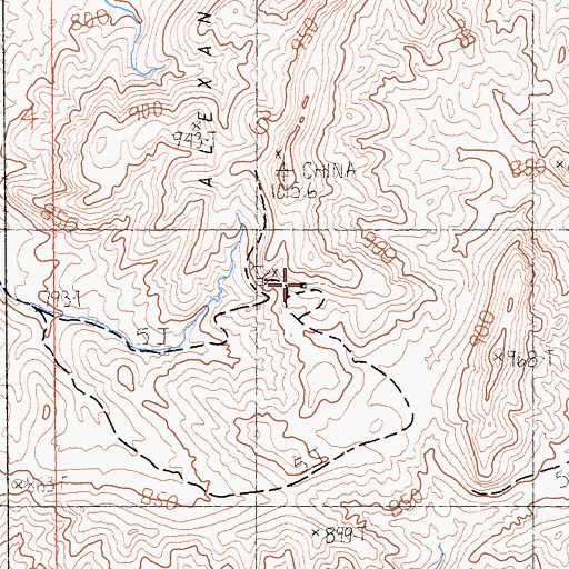 Topographic Map of Alexander Mine, CA
