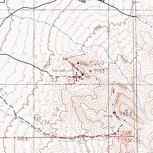 Topographic Map of Rogers Mine, CA